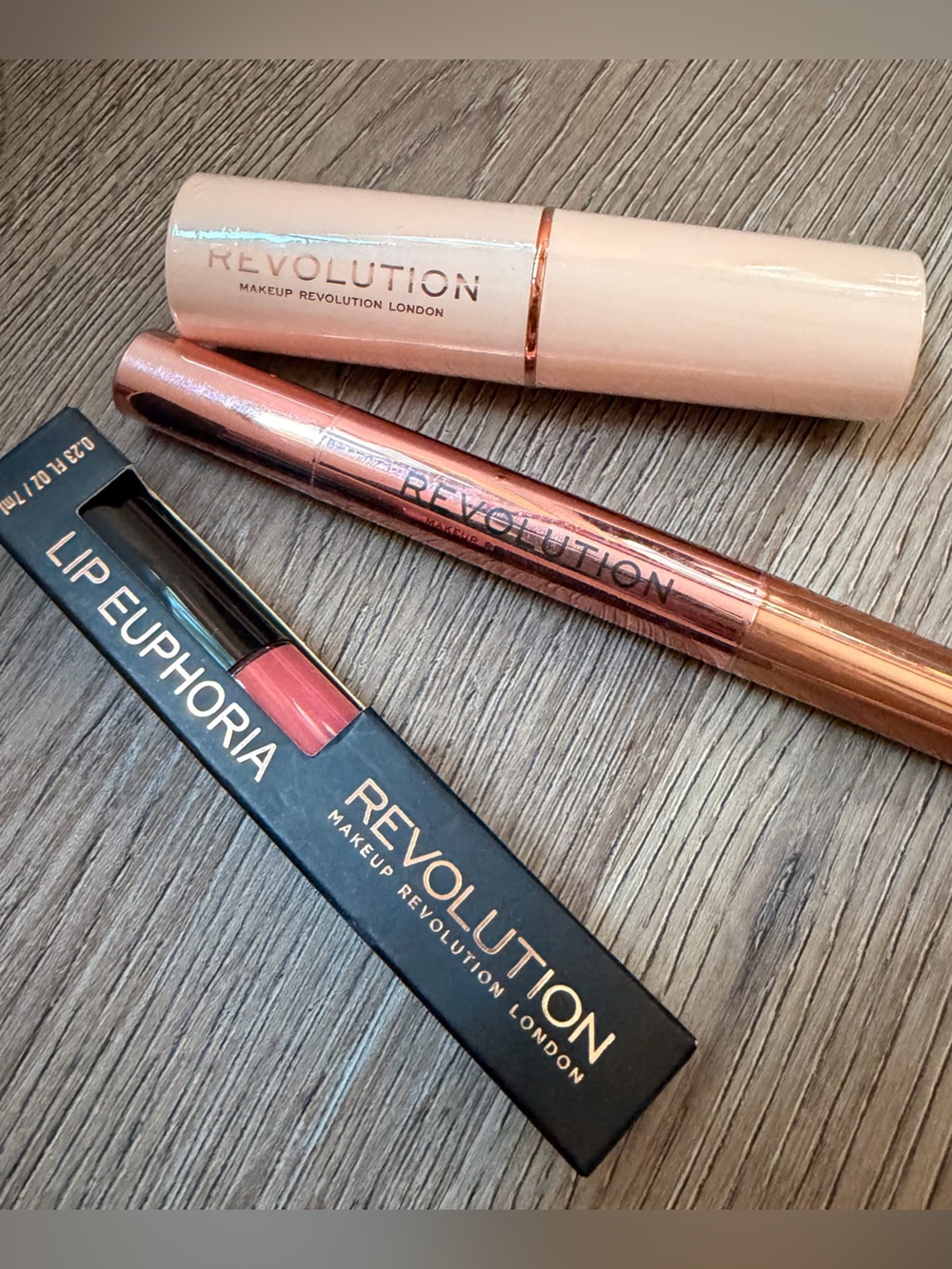 Revolution Makeup Bundle Set Lip, Cheek, Foundation Rose Pink Shades